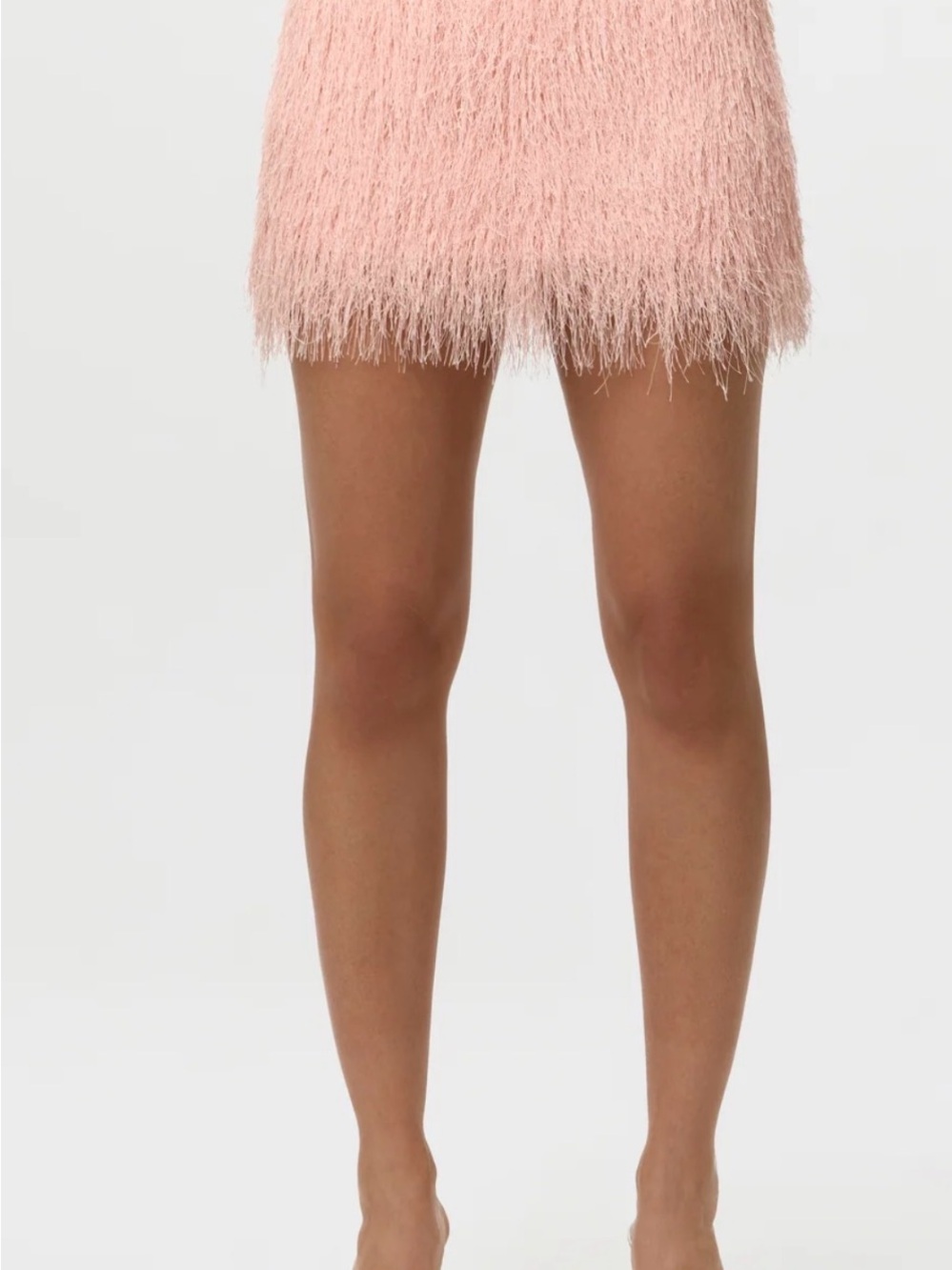 naked wardrobe Pink Feathered Mini Skirt (PEACH) - Picture 4 of 5
